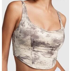 PINK Satin Lightly Lined Corset Top New with tags, Size Large